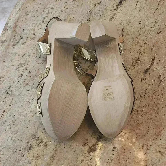 VERA PELLE GOLD PLATTFORMS - Picture 4 of 4